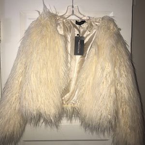 Fur coat cream/white